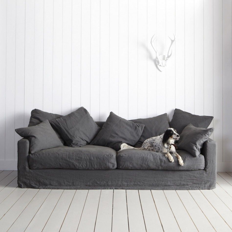 Graham And Green | Linen Sofa, Grey Linen Sofa, Linen Couch within
