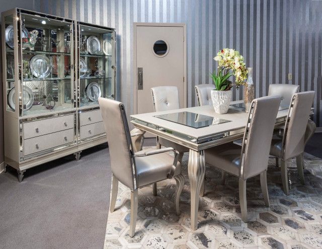 Hollywood Loft Extendable Glam Dining Table - Frost - Traditional ... with regard to