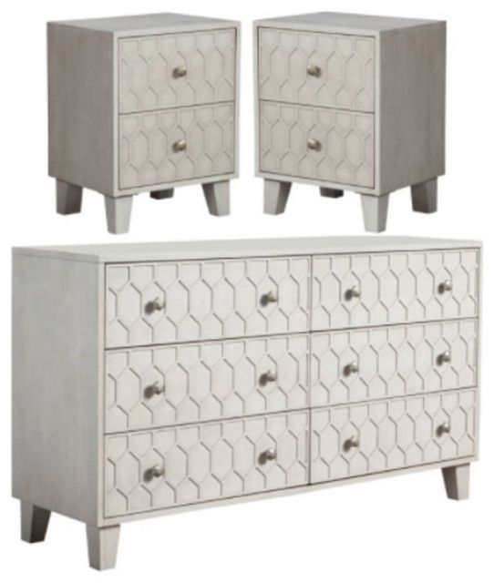 Home Square 2 Piece Set With Nightstand And 6-Drawer Wood Dresser In ... pertaining to From Vision to Reality Designing with the Home Square 2-Piece Set