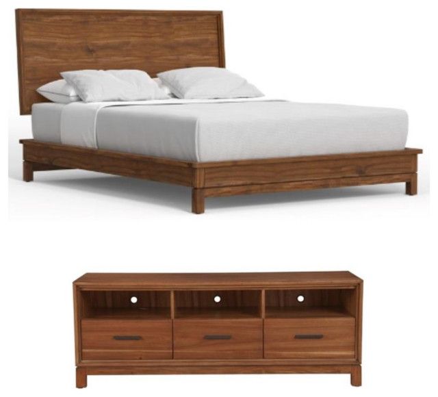 Home Square 2-Piece Set With Nova Standard King Platform Bed &Amp; Tv ... within