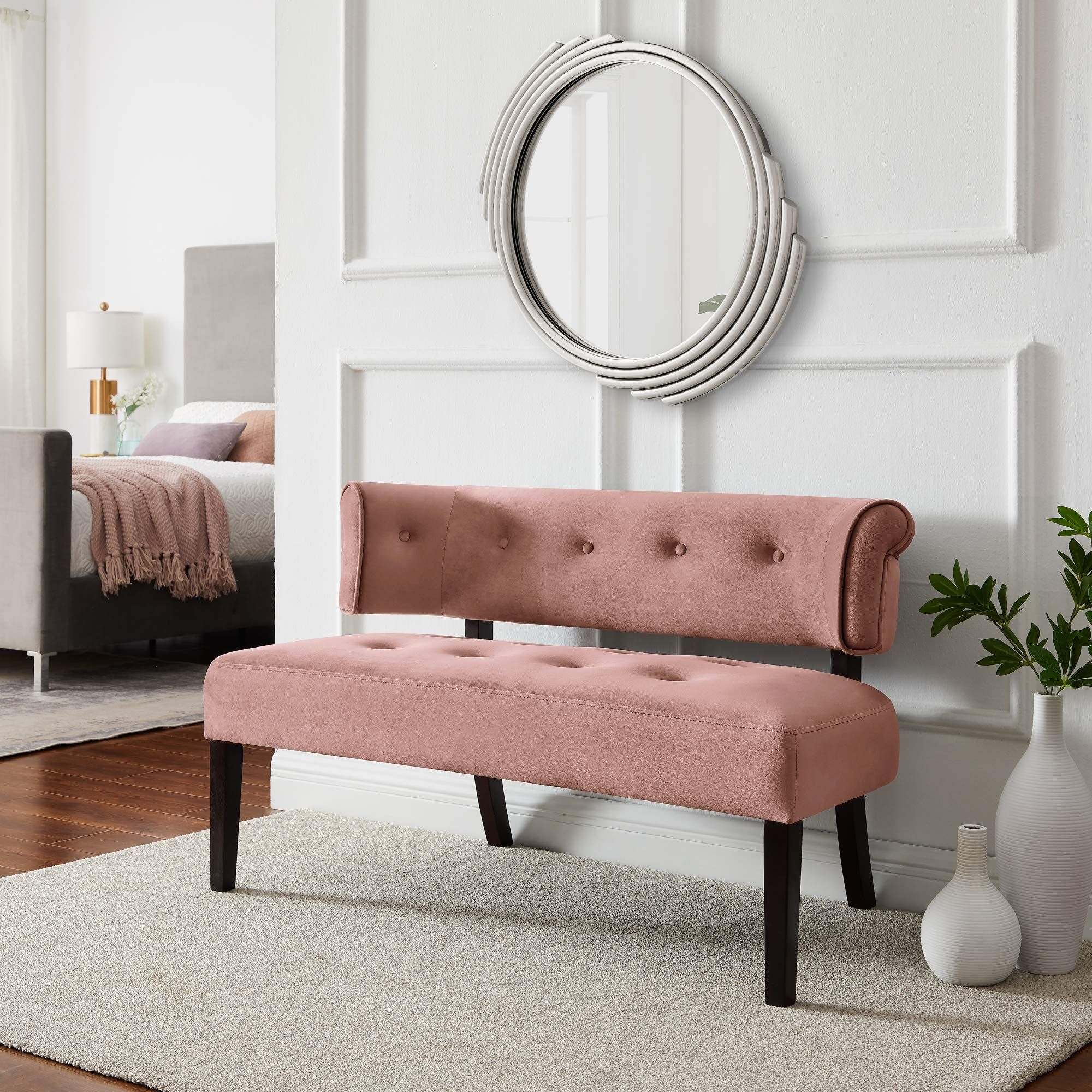 Houzz Tall Tufted Banquette with regard to Integrating a tufted velvet bench into diverse interior styles