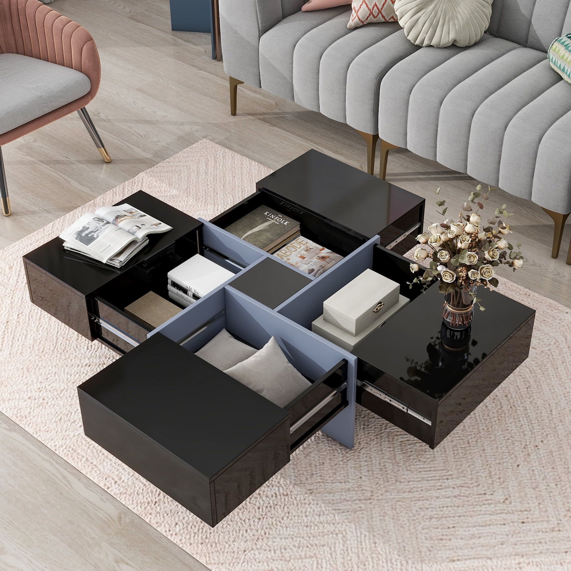 Jiaing Coffee Table, Extendable Coffee Table With Hidden Storage ... with Unpacking the Design Philosophy of the Irondale Square Coffee Table