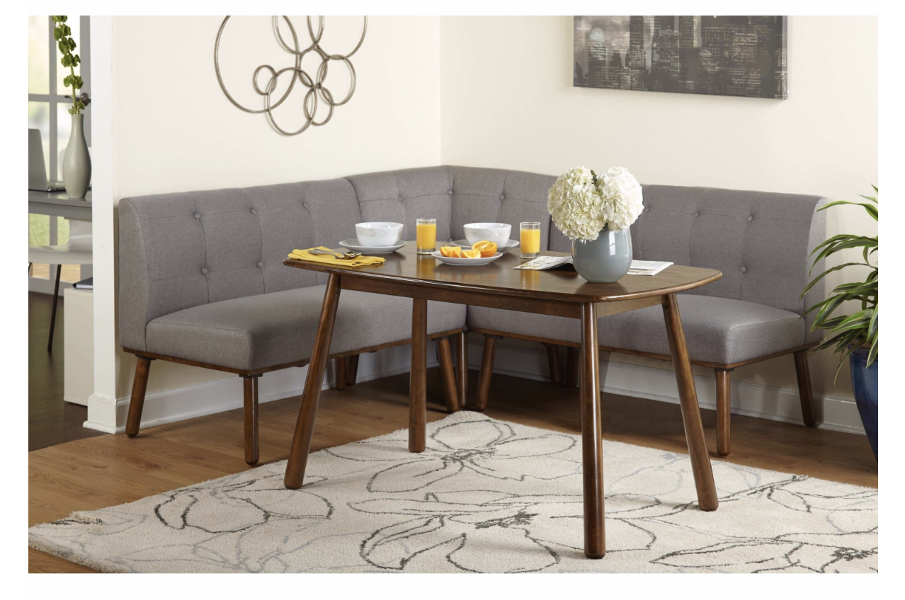 Kitchen Nook Dining Set Mid Century Modern Mod Corner Tufted Table ... pertaining to Designing with Comfort The Mid-Century Modern Dining Corner Bench