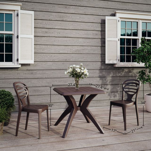 Kova Chairs &Amp; Marcella Table Set, Brown - Transitional - Outdoor Dining ... pertaining to