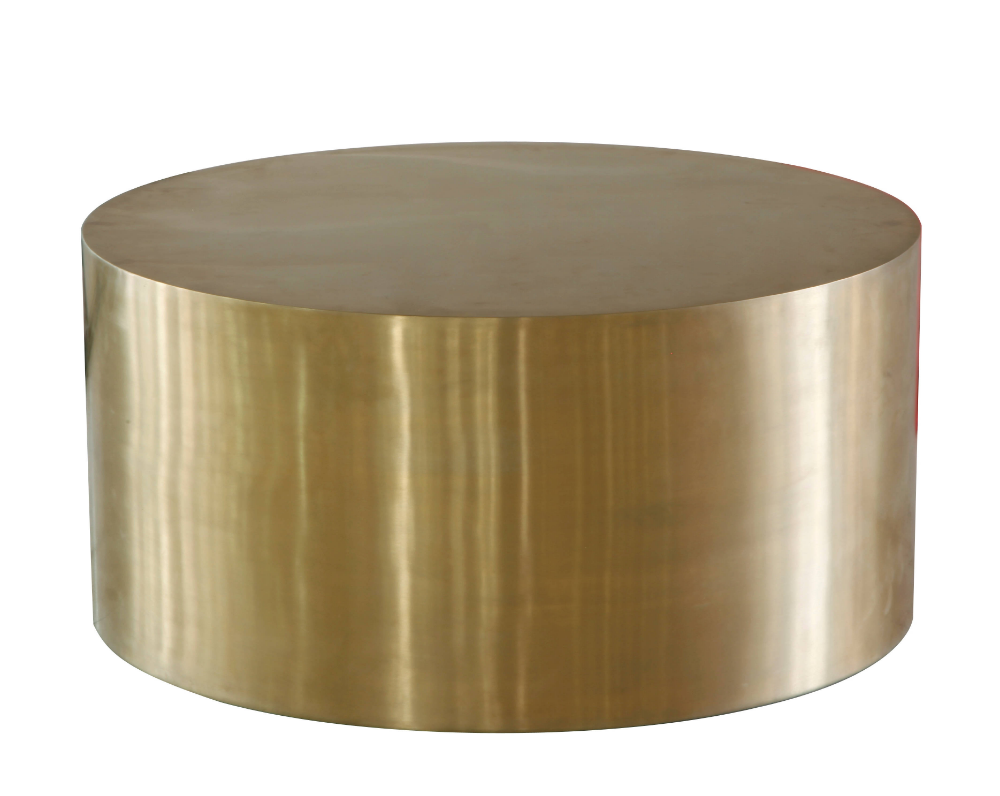 Lazzaro Cordoba Gold Drum Coffee Table ... | Drum Coffee Table, Coffee ... for How Gold Drum Tables Transform Living Room Aesthetics