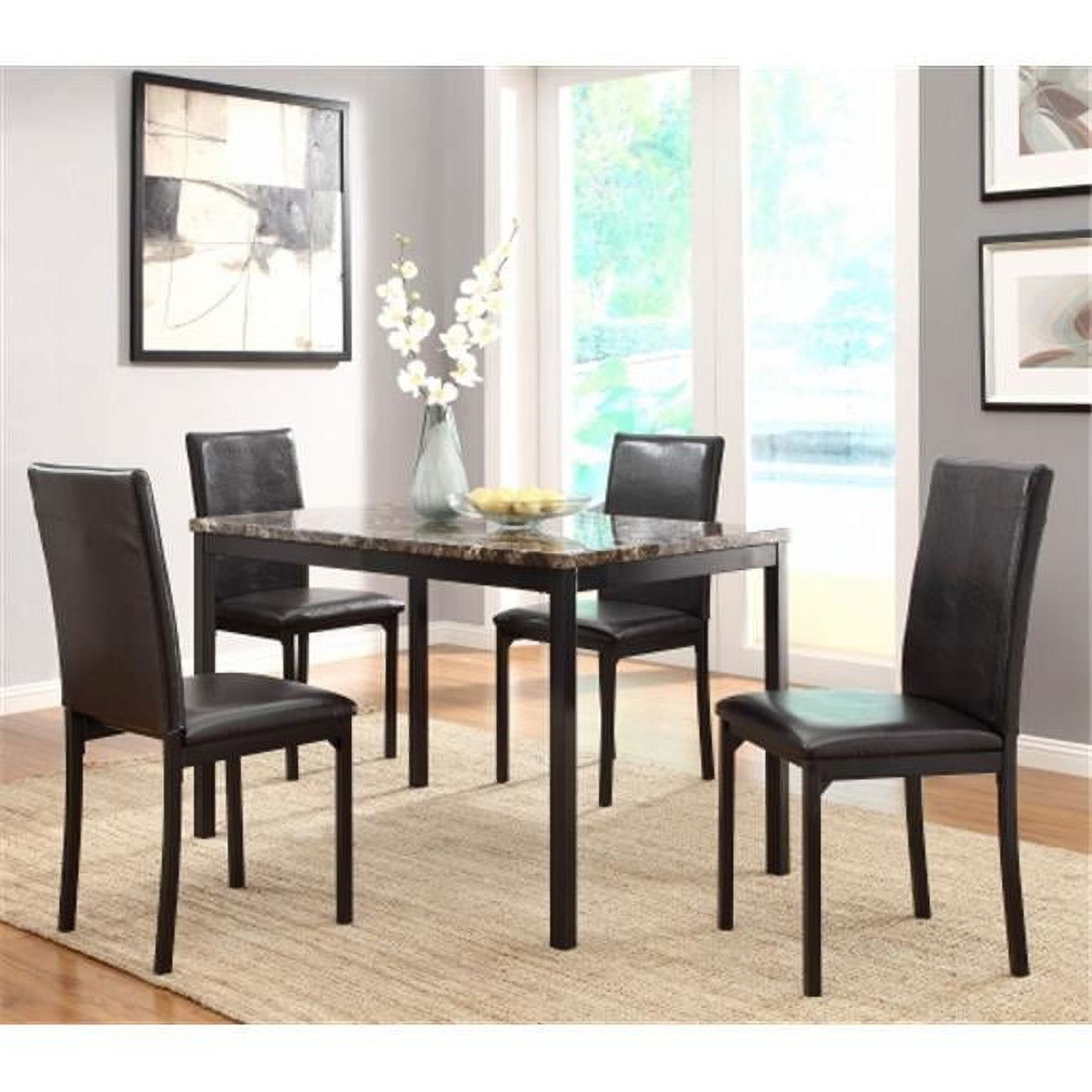 Lexicon Tempe Faux Marble Top Dining Table With Black Metal Base ... intended for