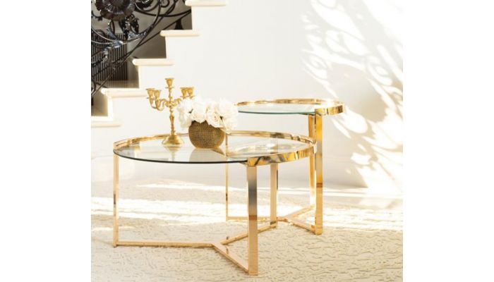 Lillian 2-Piece Gold Finish Coffee Table Set with regard to Why a 2-Piece Gold Round Metal Table Set is a Smart Design Choice