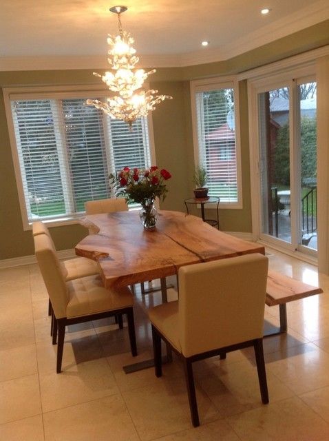 Live Edge Wood Slab Harvest Tables Live Edge Dining Table - Eclectic ... for