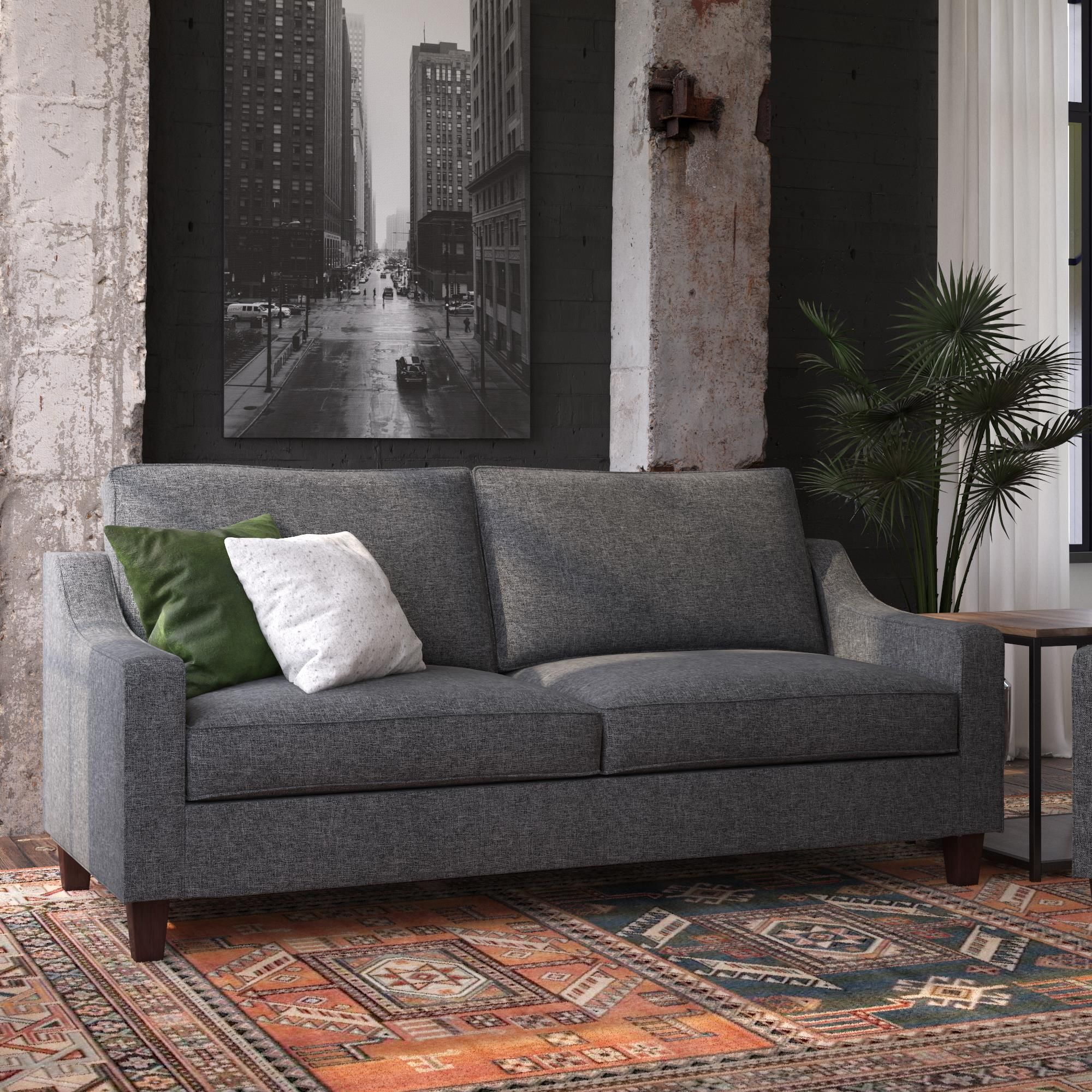 Luke Grey Linen Sofa regarding
