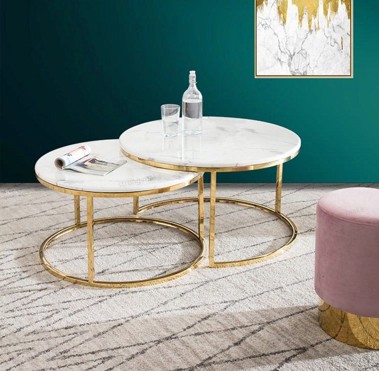 Marble Nesting Tables – Space Saving Solutions For Your Home. pertaining to A Deep Dive into the Craftsmanship of Bronze and Beige Marble Nesting Tables