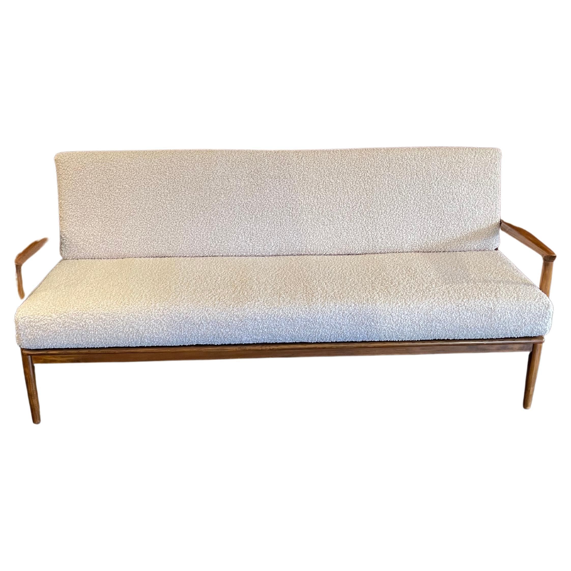 Mid-Century Curated Loveseat Sofa With Boucle Upholstery 1960’S Pablo ... inside The Enduring Appeal of Cream Boucle Mid Century Sofa Designs