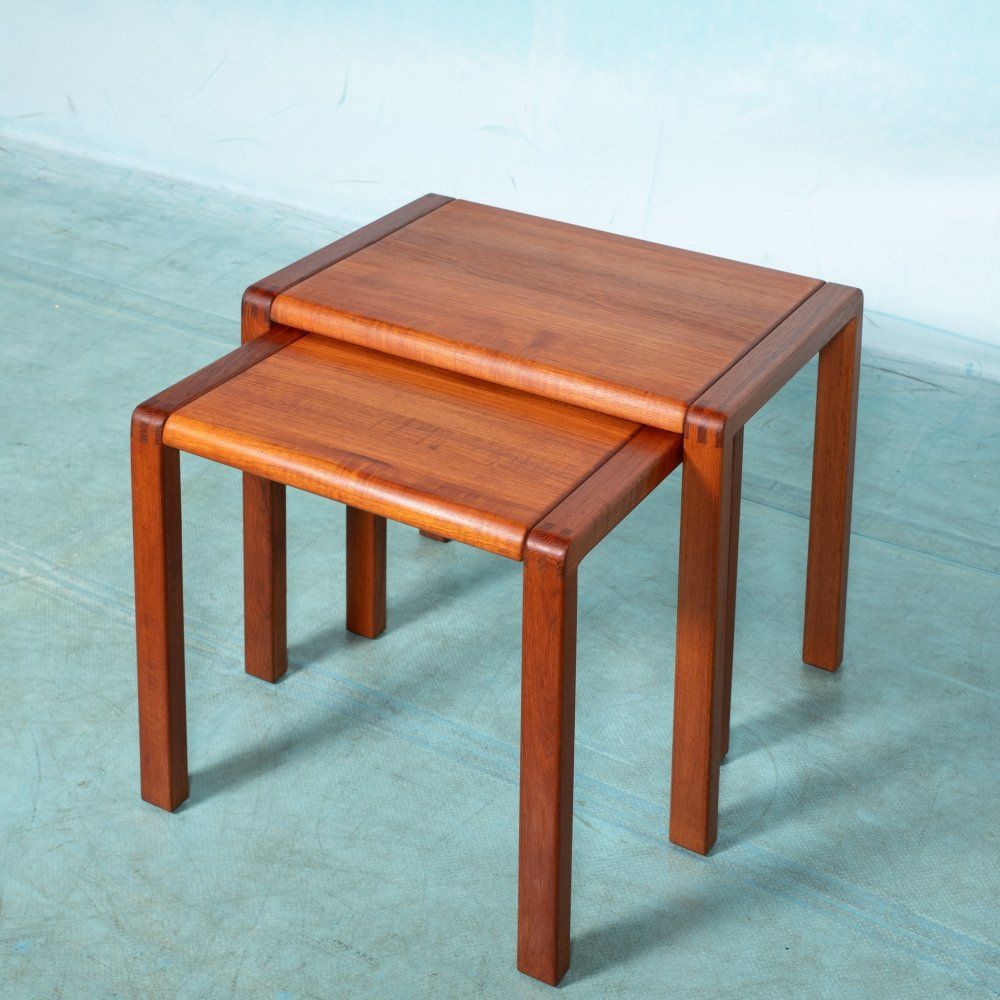 Minimalist Teak Nesting Tables, Denmark 1960S | #303881 regarding Living with Alea Teak Nesting Tables Practical Elegance Defined