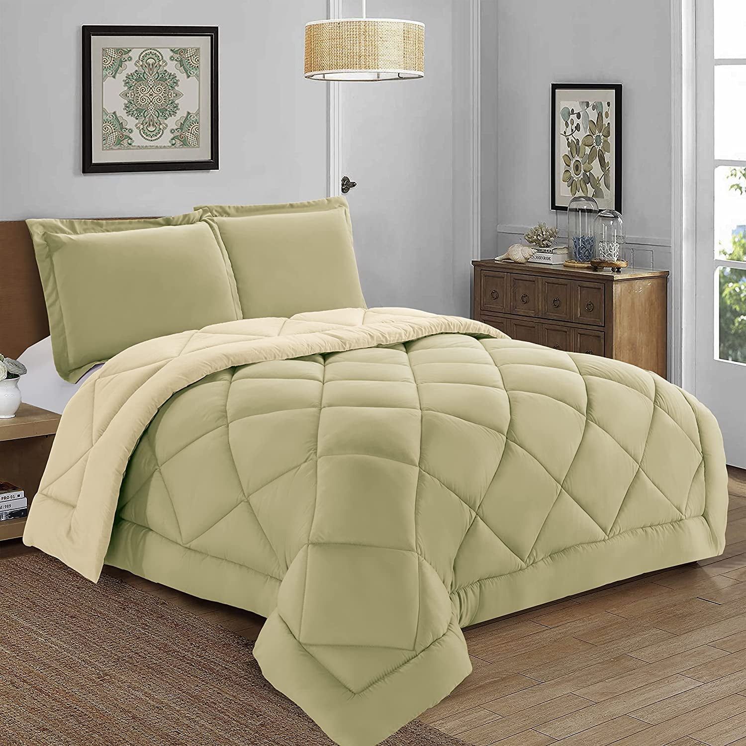 Mocassi Reversible 3-Piece Comforter Set With Matching Shams, Two ... for Beyond the Box The Versatility of the Nayeli 3-Piece Set