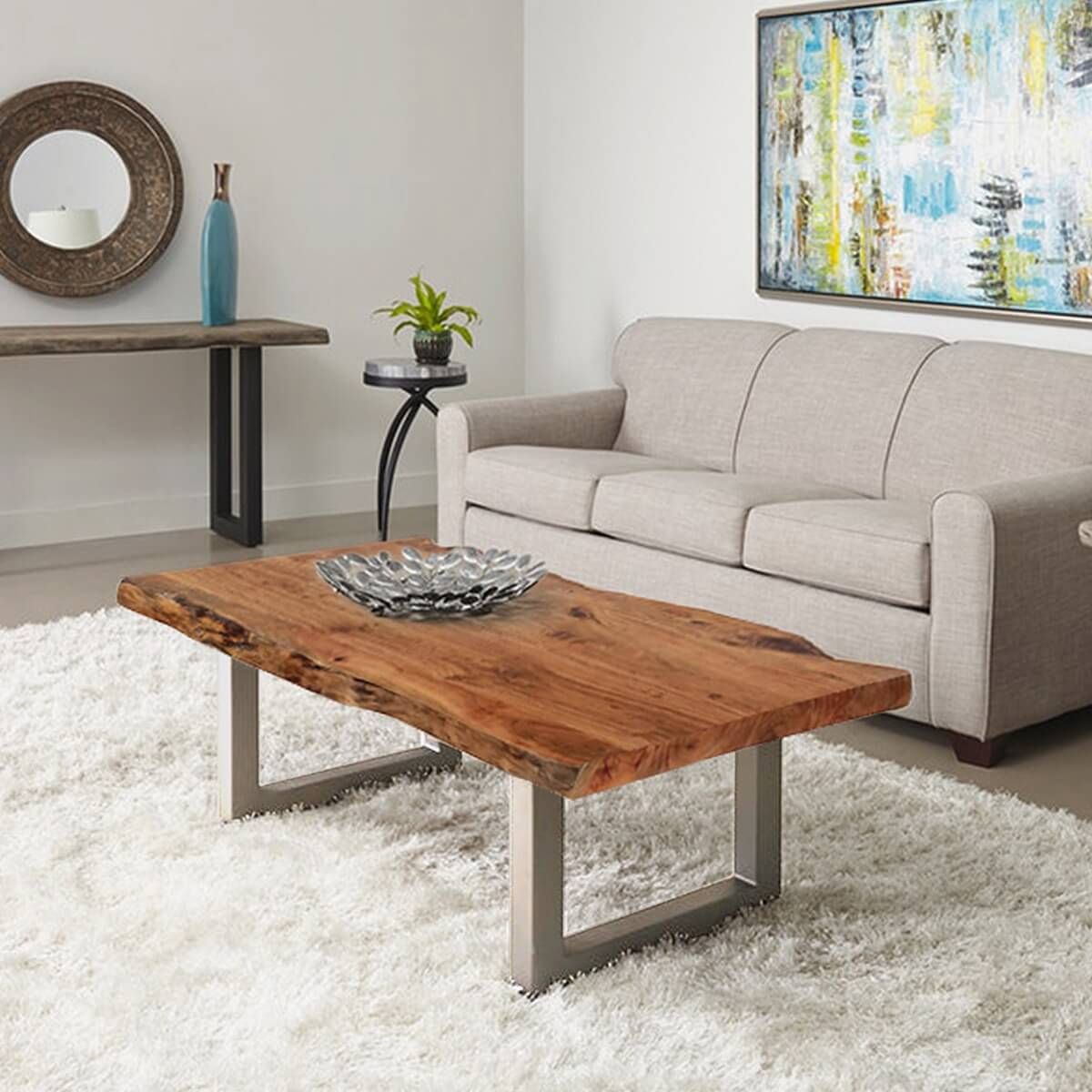 Natural Edge Acacia Wood &Amp; Steel 55” Long Coffee Table with Designing with Warmth The Timeless Charm of Acacia Coffee Tables