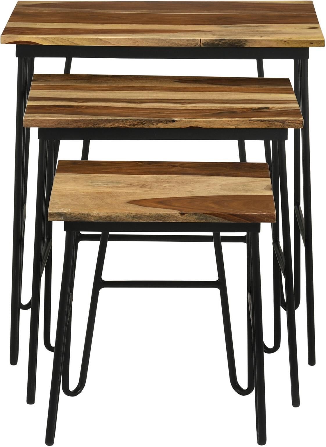 Nayeli 3-Piece Nesting Table With Hairpin Legs In Natural And Black By ... throughout Beyond the Box The Versatility of the Nayeli 3-Piece Set