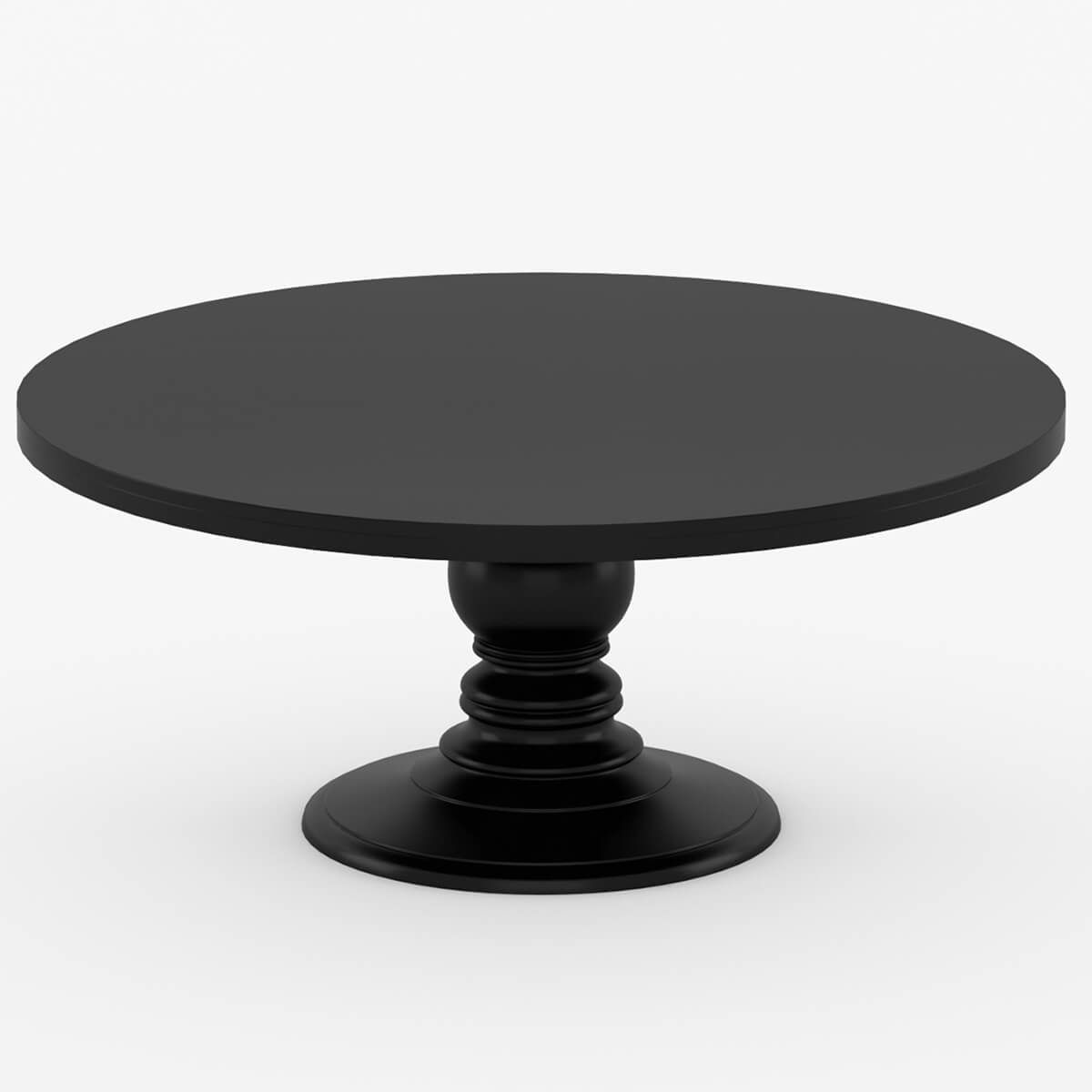 Nottingham Solid Wood Black Round Dining Table throughout