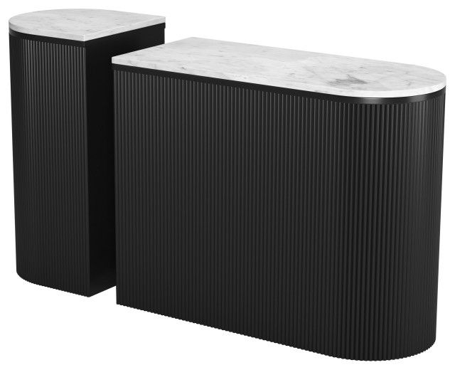 Ormara Console Table Set (2-Piece) White &Amp; Black - Contemporary ... pertaining to