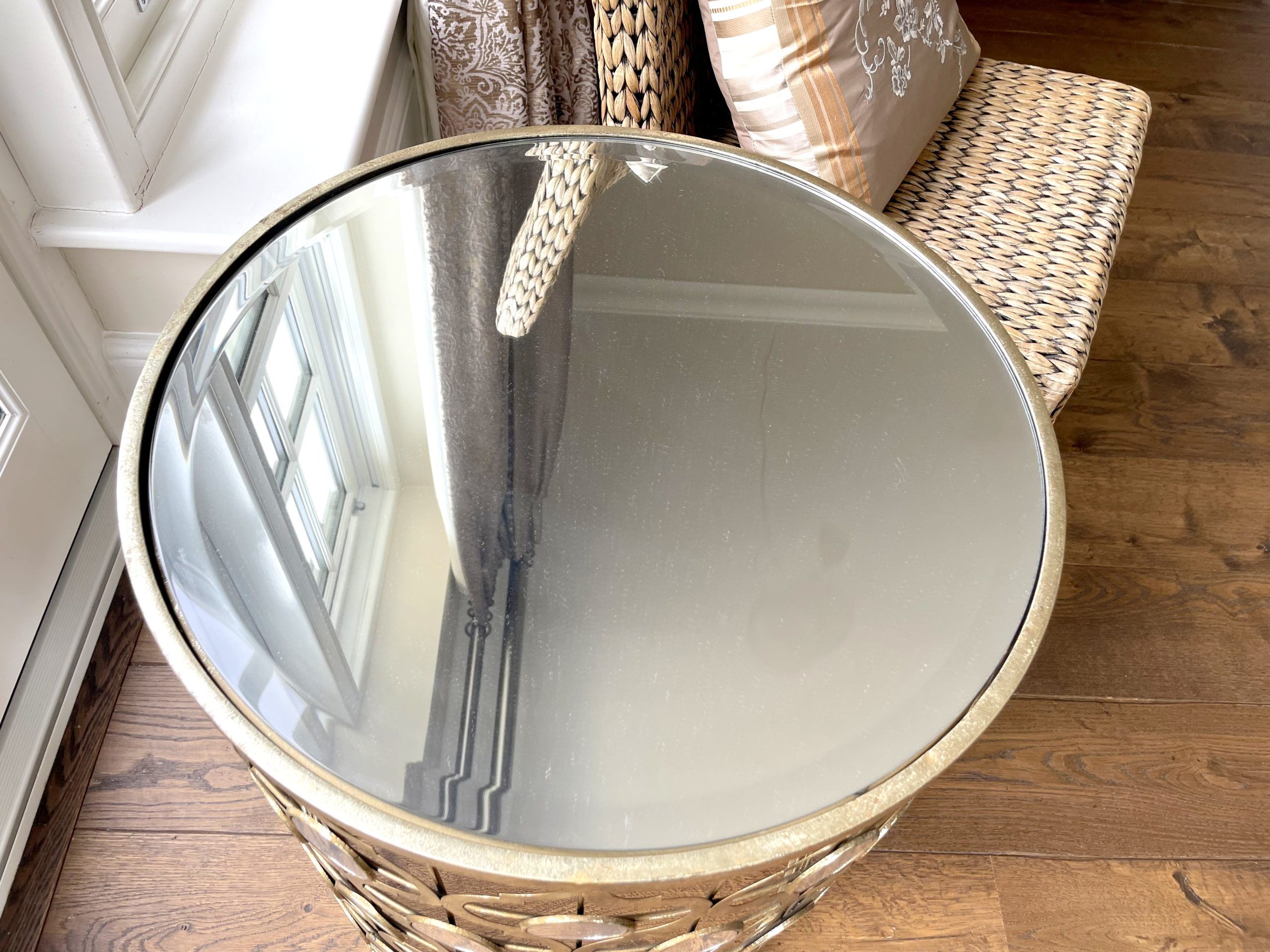 Ornate Mirror Topped Circular Table | The Used Kitchen Company within