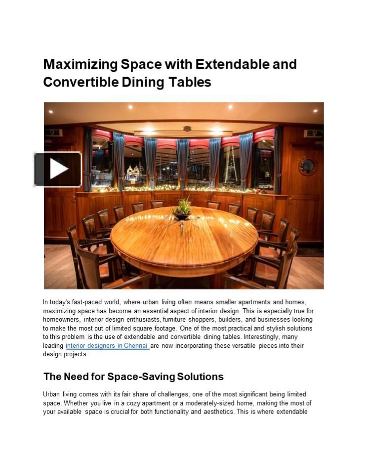 Ppt – Maximizing Space With Extendable And Convertible Dining Tables ... with