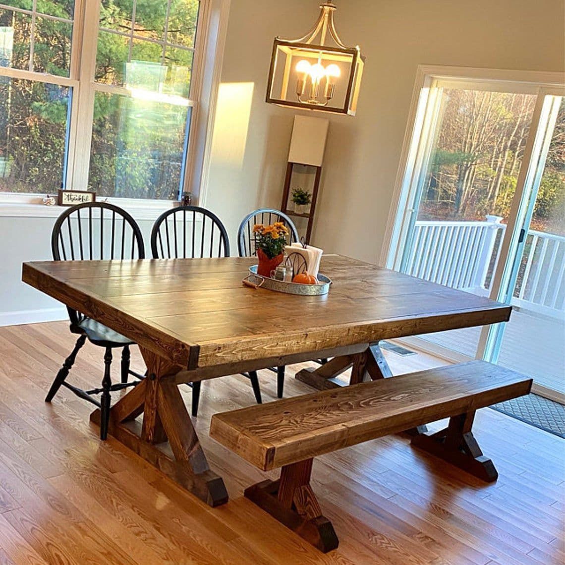 Reclaimed Wood Farmhouse Table Finish Pallet Wood Farmhouse Table for