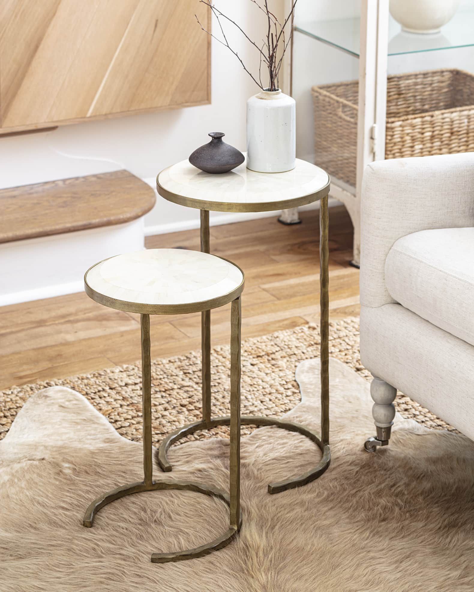 Regina Andrew Bone Veneer Nesting Tables | Horchow inside Adger Nesting Tables How to Integrate Them Seamlessly