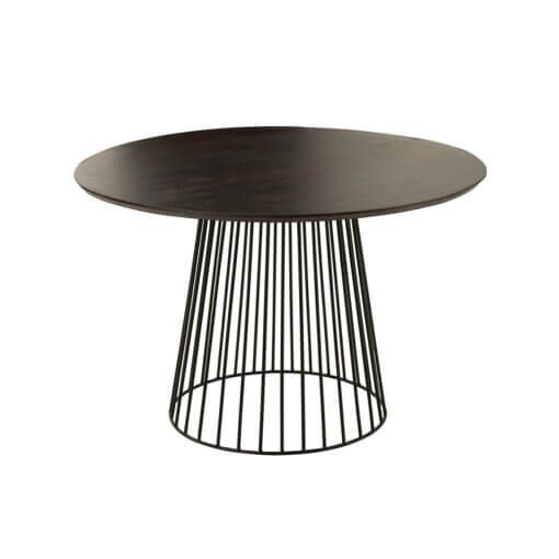 Round Wood Metal Natural Black Table | Stockhouse Interiors with