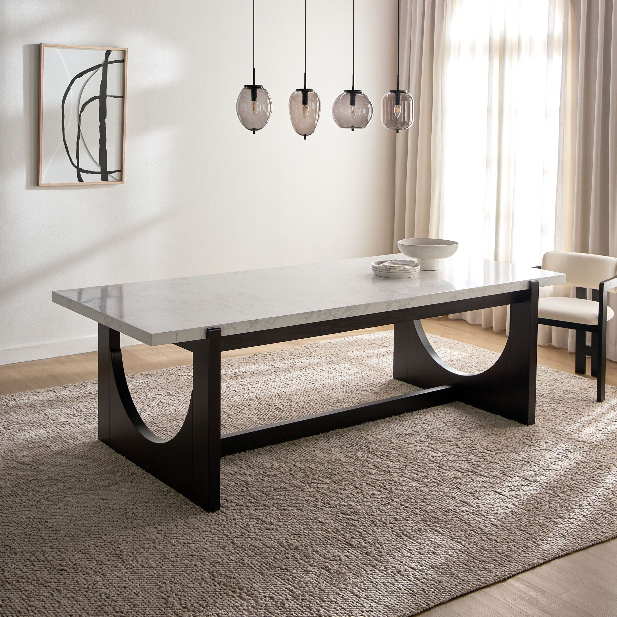 Shop Damen 8-Seater Marble Top Dining Table | Homecentre Oman within