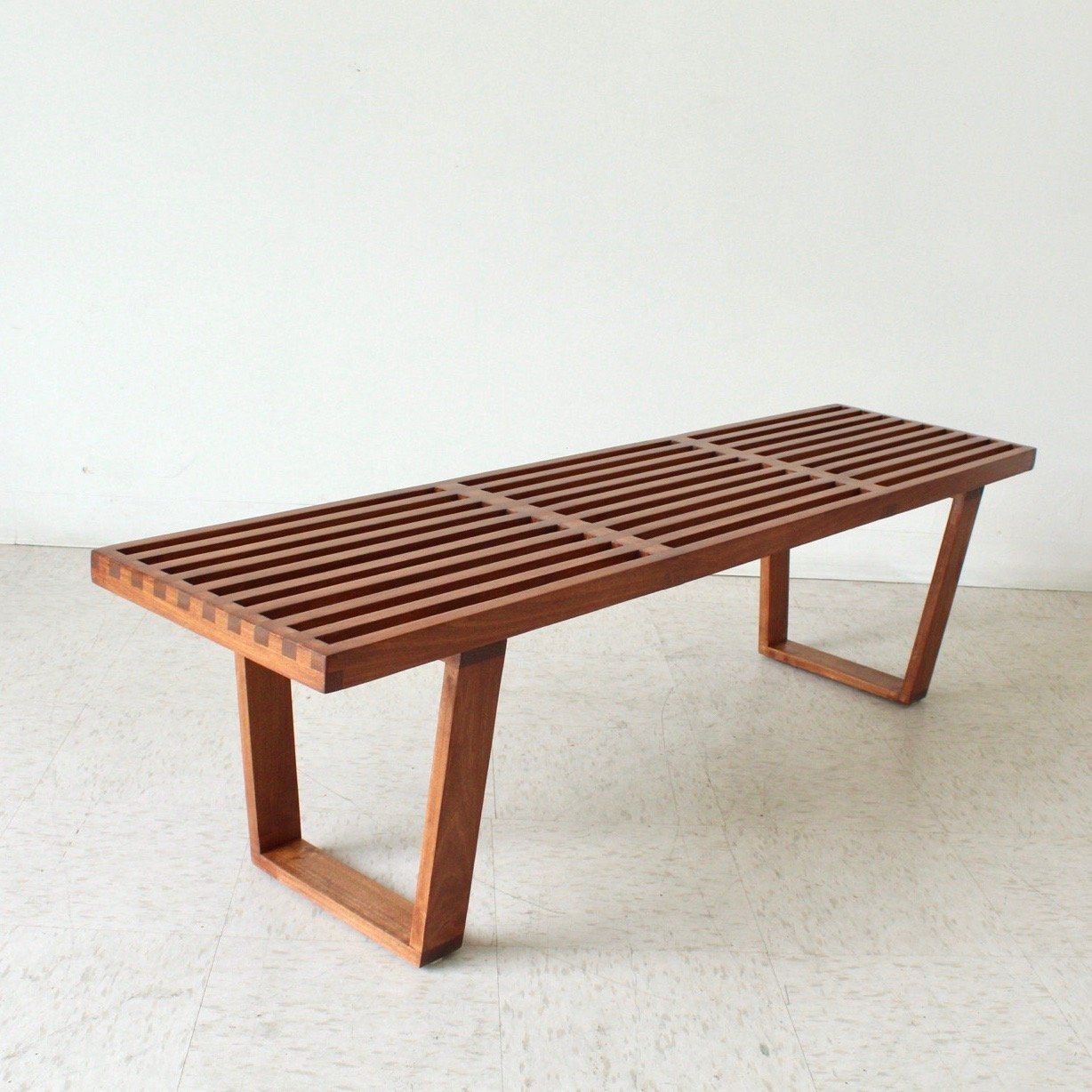 Sol Slatted Bench | Modern Wood Bench, Modern Bench Design, Mid Century ... pertaining to From Concept to Comfort The Journey of a Modern Bench Design