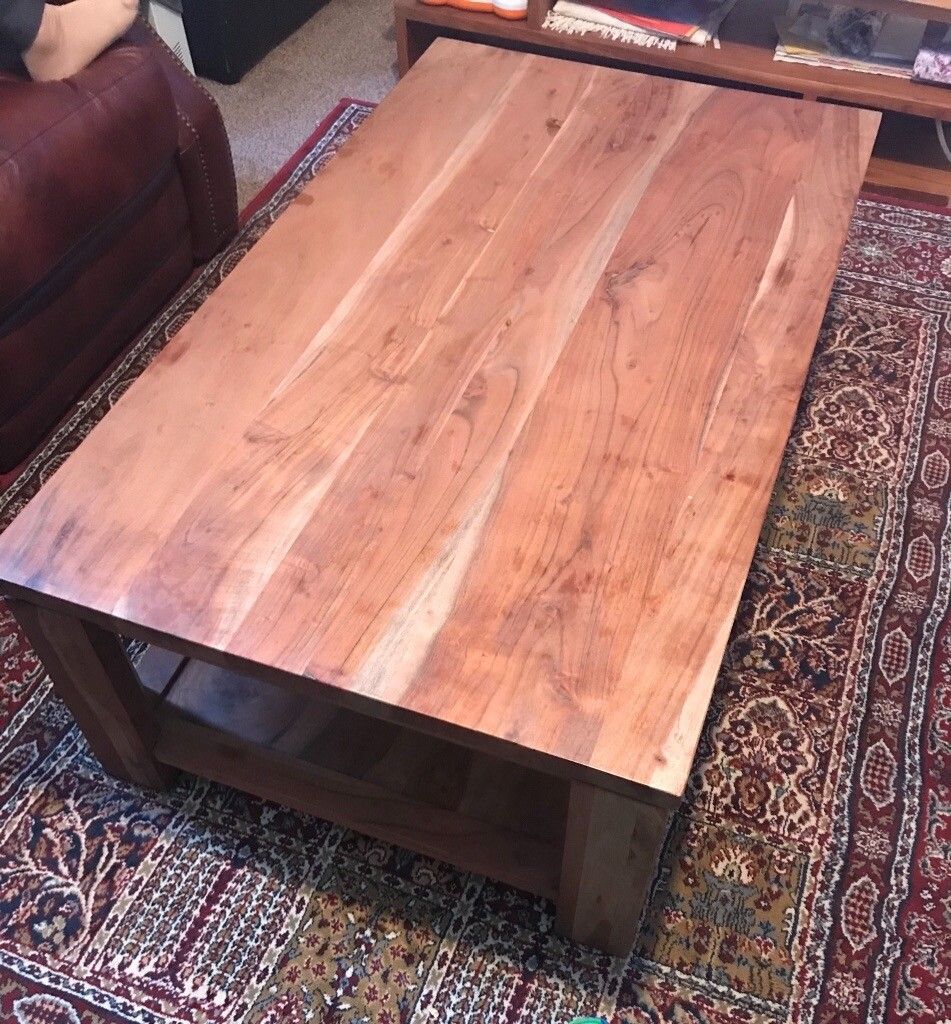 Solid Oak Acacia Wood Modern Coffee Table | In Westminster, London ... within