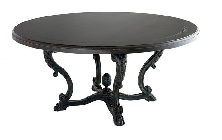 Solid Wood Black Round Dining Table | Art. 1081 | Chelini in