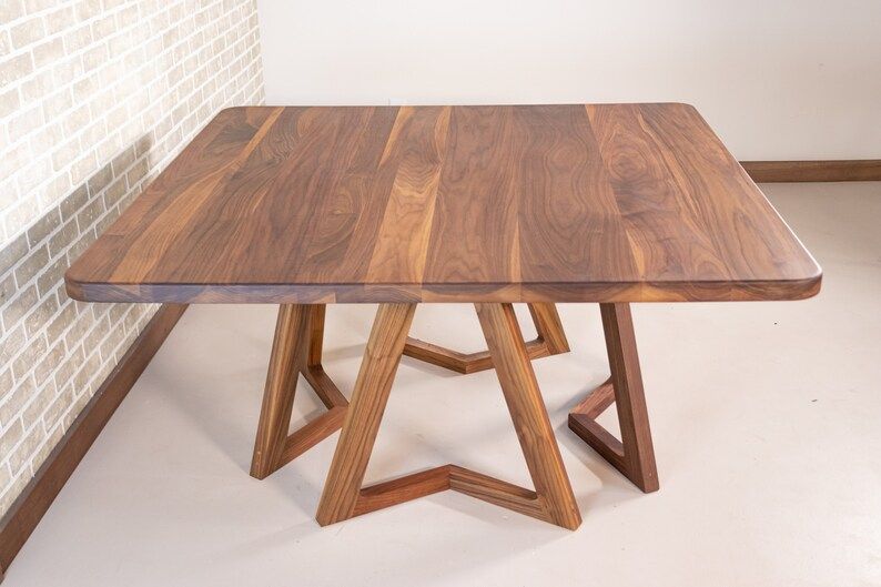 Square Walnut Table Large Dining Table 60 Square Wood - Etsy pertaining to Why a Walnut Square Dining Table 39x39 Might Be Your Perfect Fit