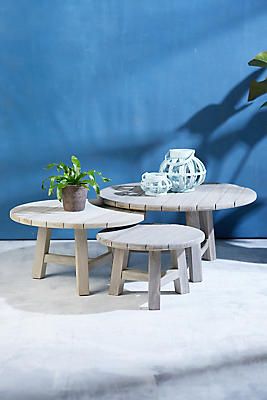 Teak Nesting Table | Anthropologie throughout Living with Alea Teak Nesting Tables Practical Elegance Defined