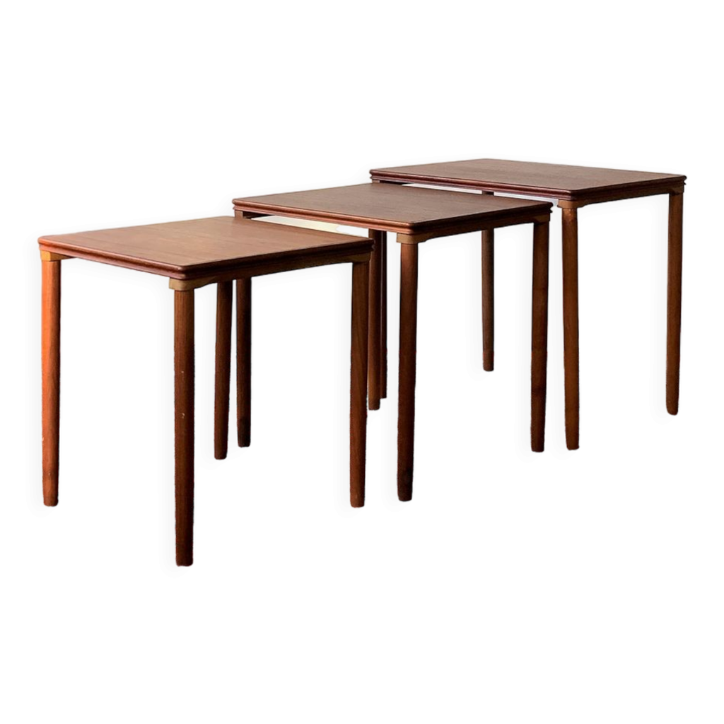 Teak, Nesting Tables 3 In 1, Denmark 1960S, Vintage, Mid-Century Modern ... pertaining to Living with Alea Teak Nesting Tables Practical Elegance Defined