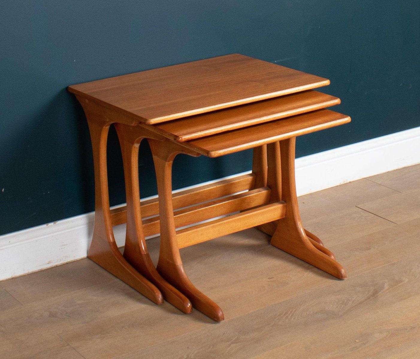 Teak Nesting Tables From Jentique, 1960S, Set Of 3 For Sale At Pamono with regard to