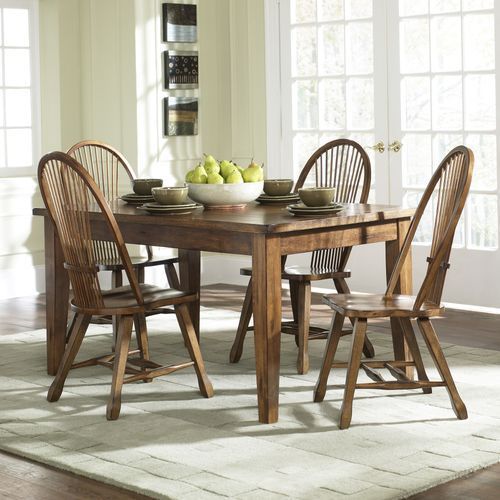 Treasures Oak Rectangular Leg Table | Benfatti's Furniture within