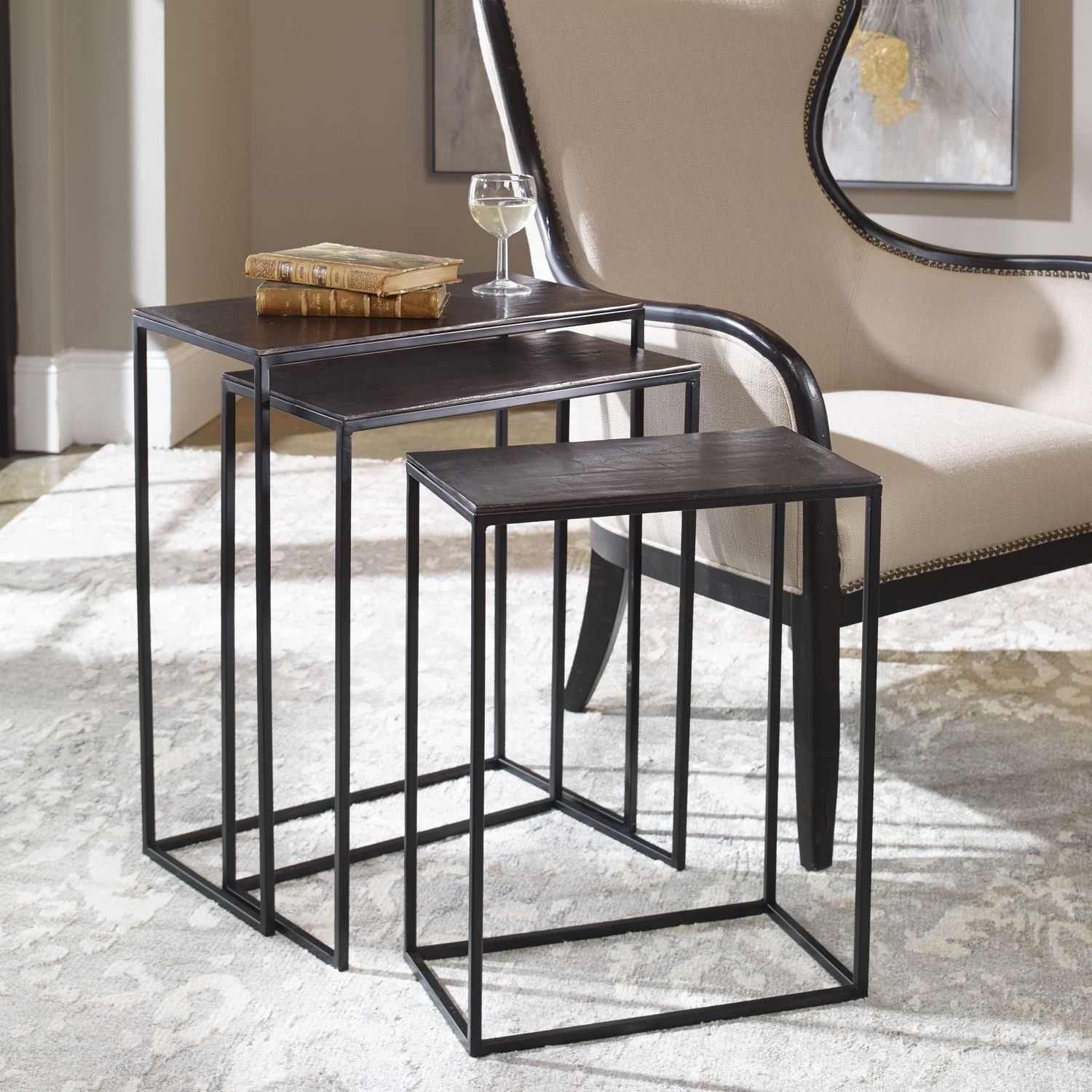 Uttermost Coreene Iron Nesting Tables - Set Of 3 Uttermost-25040 At ... throughout