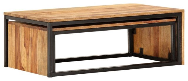 Vidaxl Nesting Tables 2 Pcs Coffee Table Side End Table Solid Wood ... pertaining to The Art of Functional Furniture Exploring Vidaxl Sheesham Nesting Tables