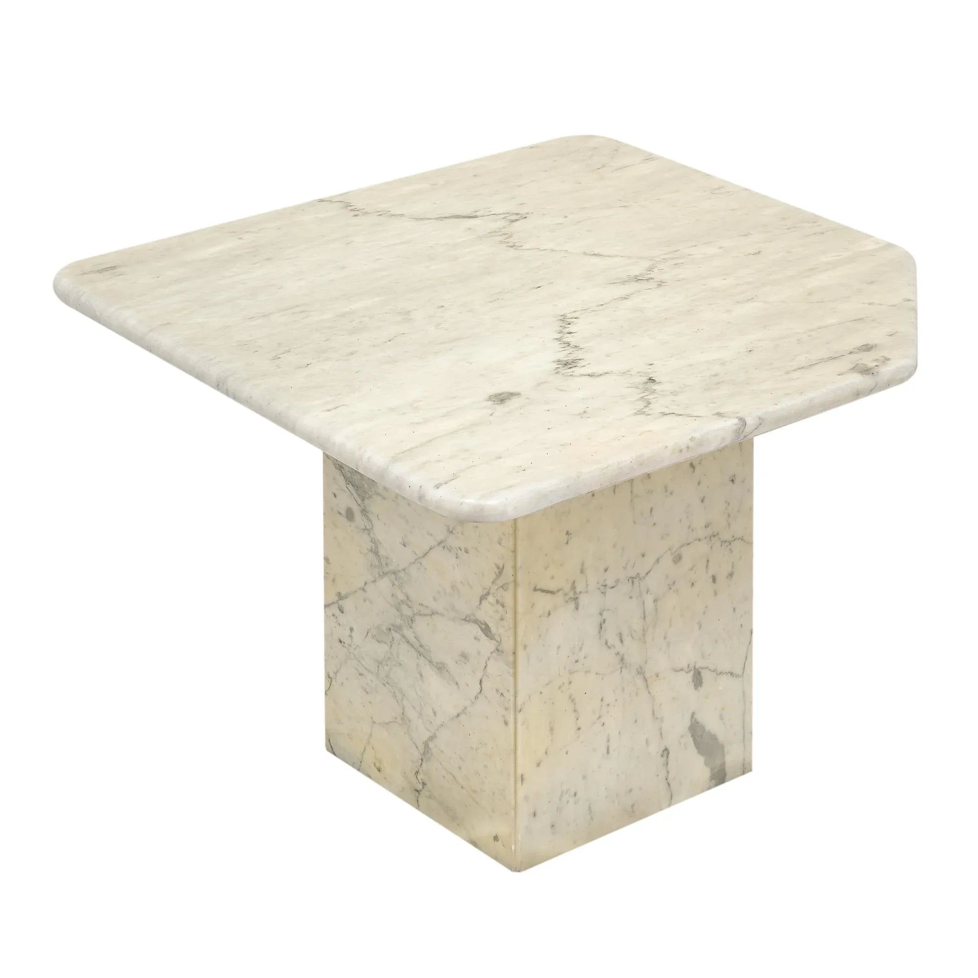 Vintage Carrara Marble Nesting Tables | Chairish for A Deep Dive into the Craftsmanship of Bronze and Beige Marble Nesting Tables