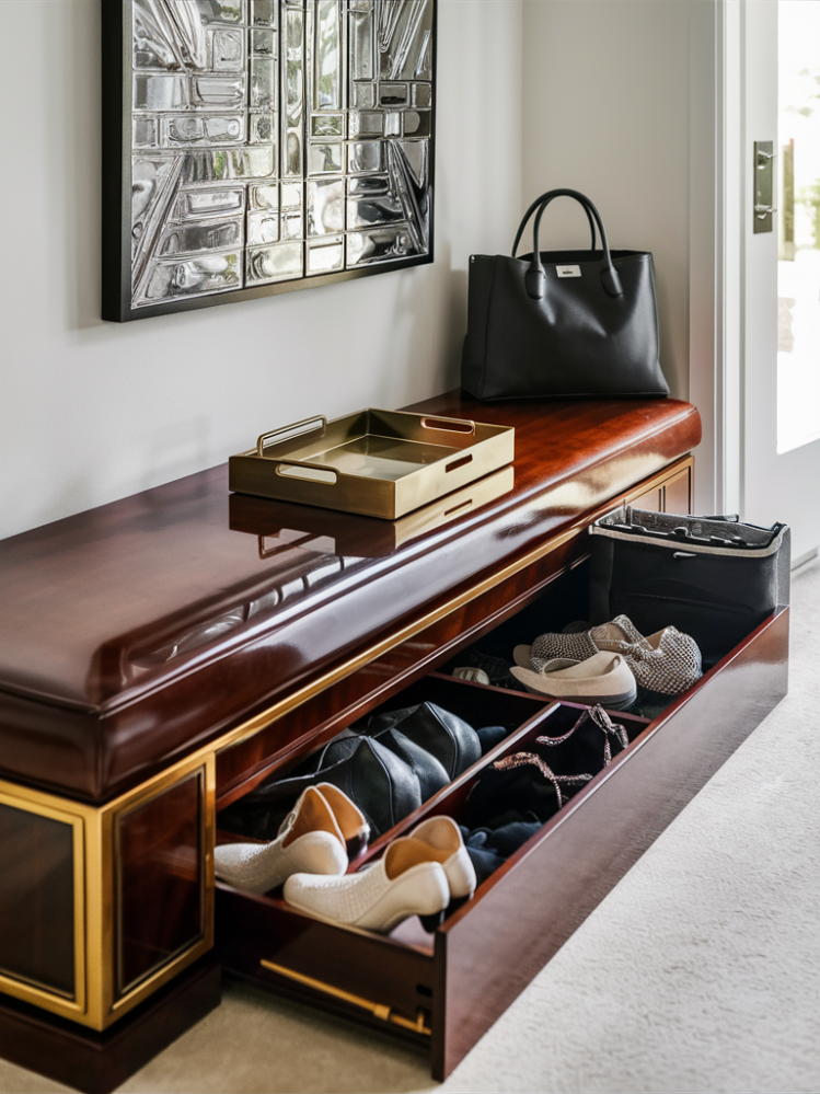 21 Ultra-Chic Entryway Bench Decor Ideas That Will Instantly Elevate ... inside How an Oval Cushioned Bench Can Elevate Your Entryway or Living Area