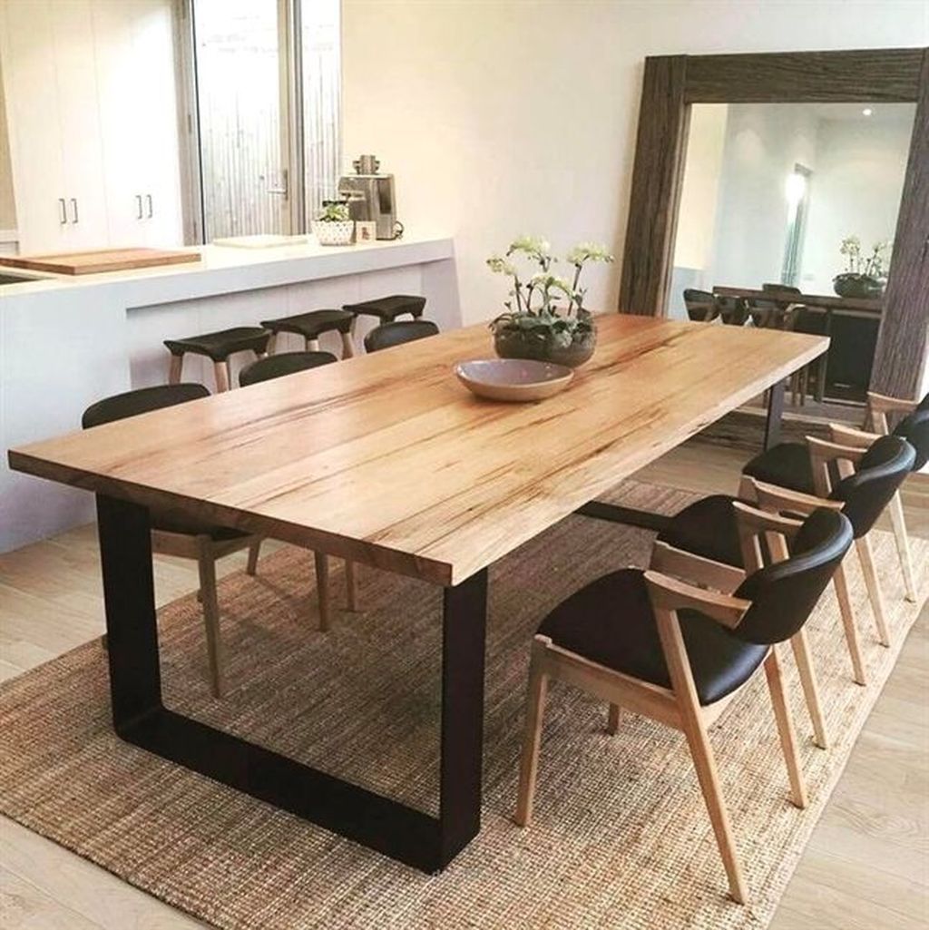 48 Elegant Modern Dining Table Design Ideas - Homyhomee | Diseño De ... inside Bringing Contemporary Style Home with the Anaheim Brad Dining Table