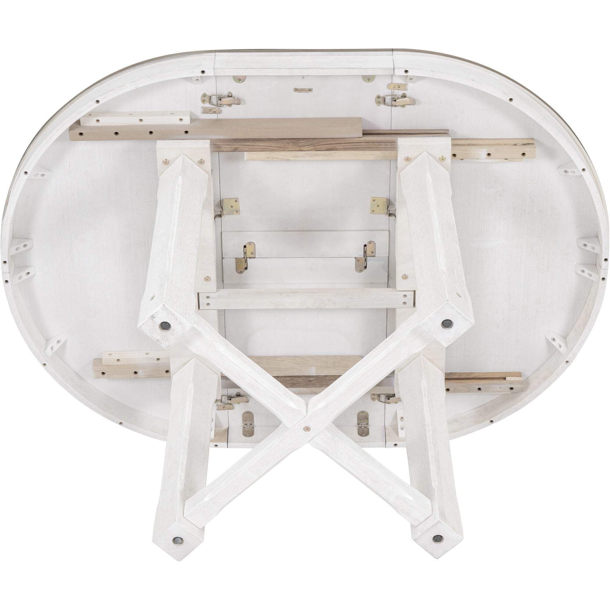 5 Piece Dining Table Set, Two Size Round To Oval Extendable Butterfly ... for [%|Extendable Leaf Wood Dining Table in White/Brown, focusing on education, insights, and reader benefits: [ %]