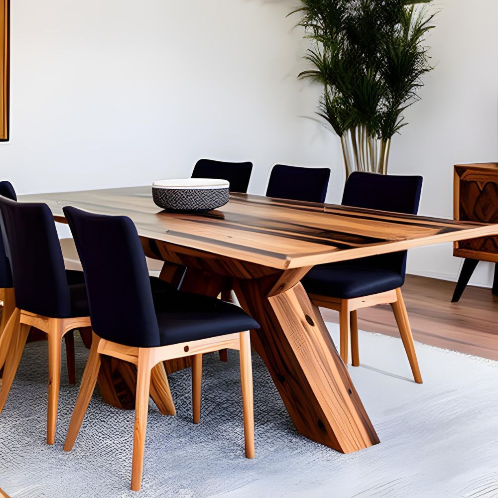 50+ Wooden Dining Table Design Ideas For Your Home In 2023 for Creating a Timeless Dining Space with Rich Dark Walnut and White Slate Table Designs