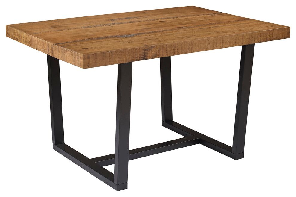 52" Distressed Solid Wood Dining Table, Reclaimed Barnwood ... with