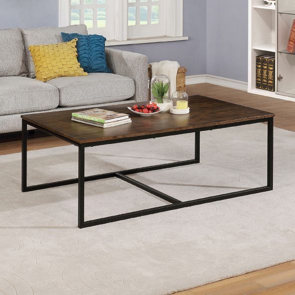 54" Wide Arcadia Acacia Wood Coffee Table Antiqued Mocha - Alaterre ... intended for Achieving an Industrial Look with Antiqued Mocha Coffee Tables