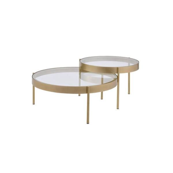 Acme Furniture Clear Glass And Gold Andover Nesting Tables (2-Piece ... for Styling Your Space with the Andover 2-Piece Nesting Tables