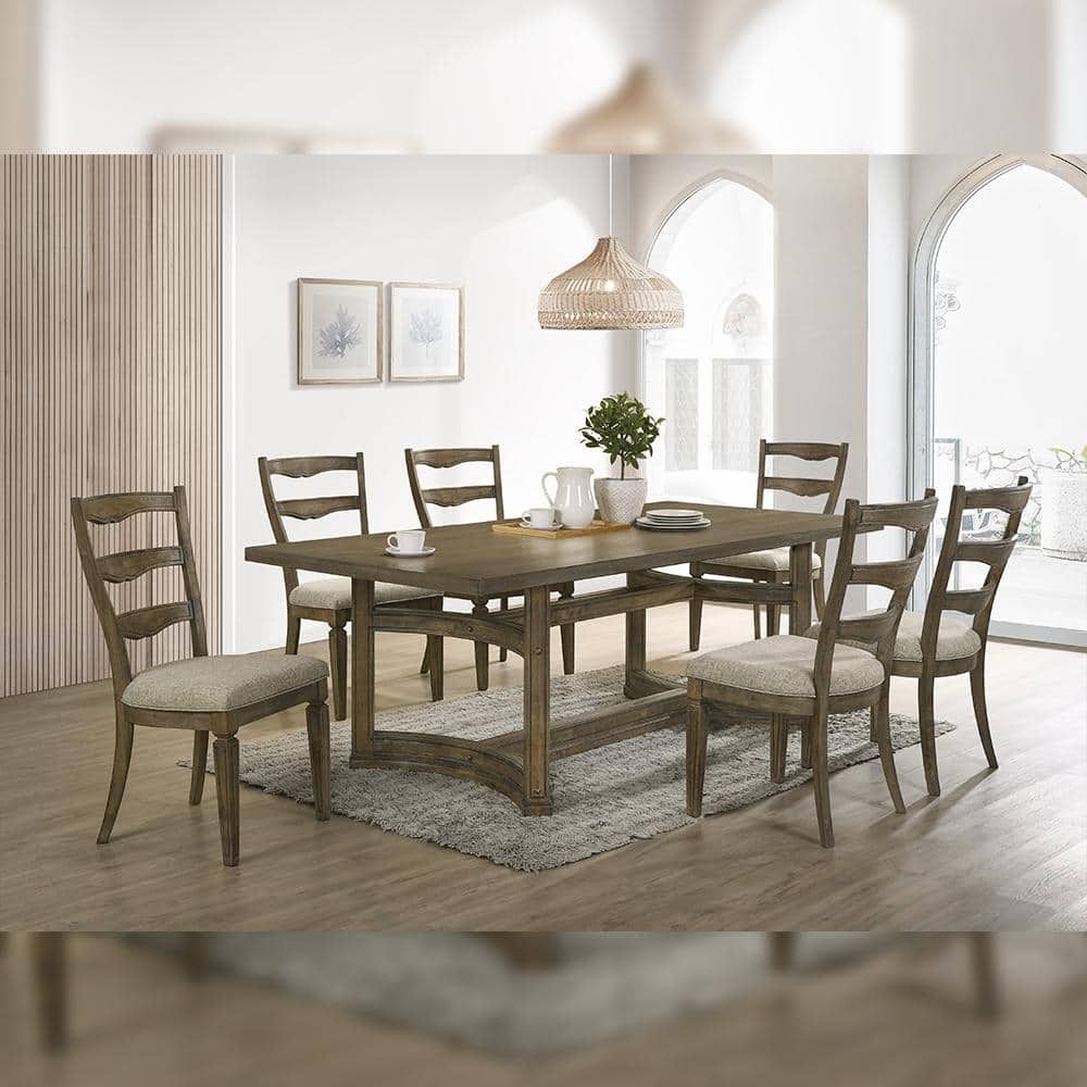 Acme Furniture Parfield Wood Vintage Walnut Wood Top 40 In. 4-Legs ... inside Elevate Your Gatherings with the Elegant Parfield 47" Walnut Dining Table