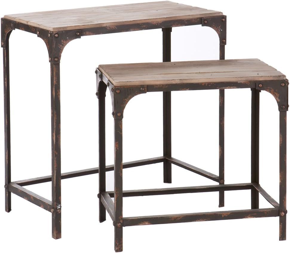 Amazon.com: Angelo:home Bowery Nesting Table, Set Of 2 : Home &Amp; Kitchen intended for