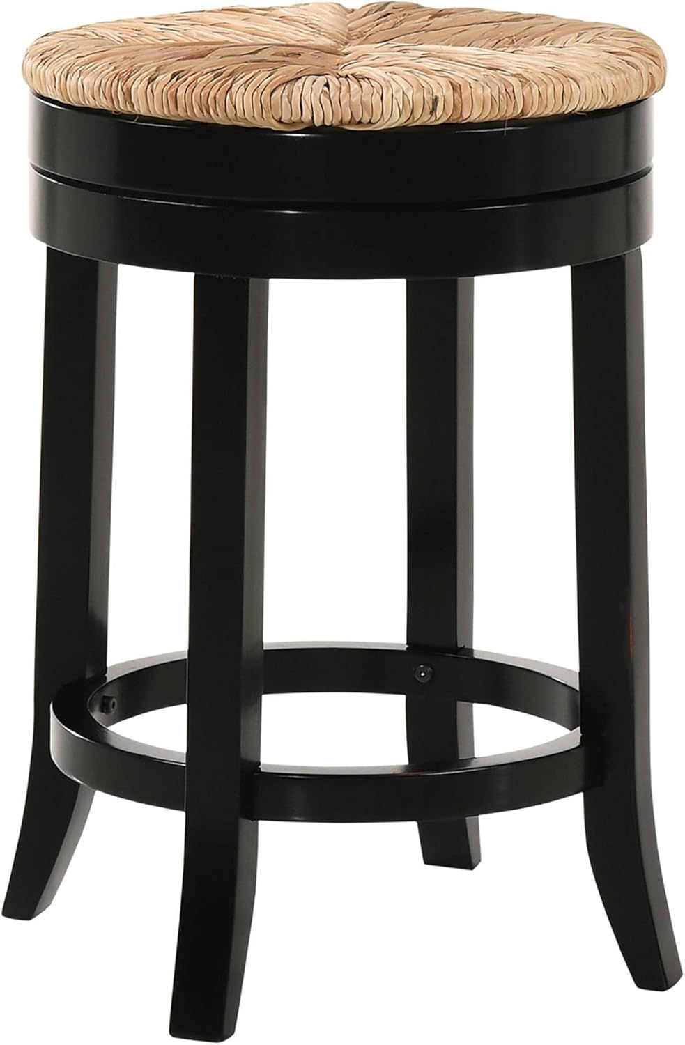 Amazon.com: Carolina Classic Irving 24" Antique Black Wood And Rush ... for Transform Your Space with the Versatile Irving 24 Swivel Stool