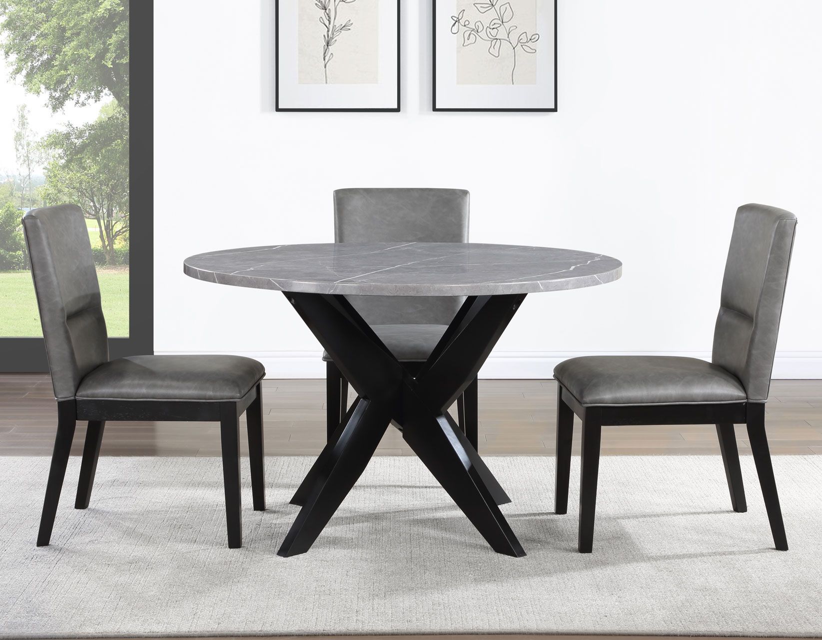 Designing Around the Bamford 46″ Round Faux Marble Dining Table