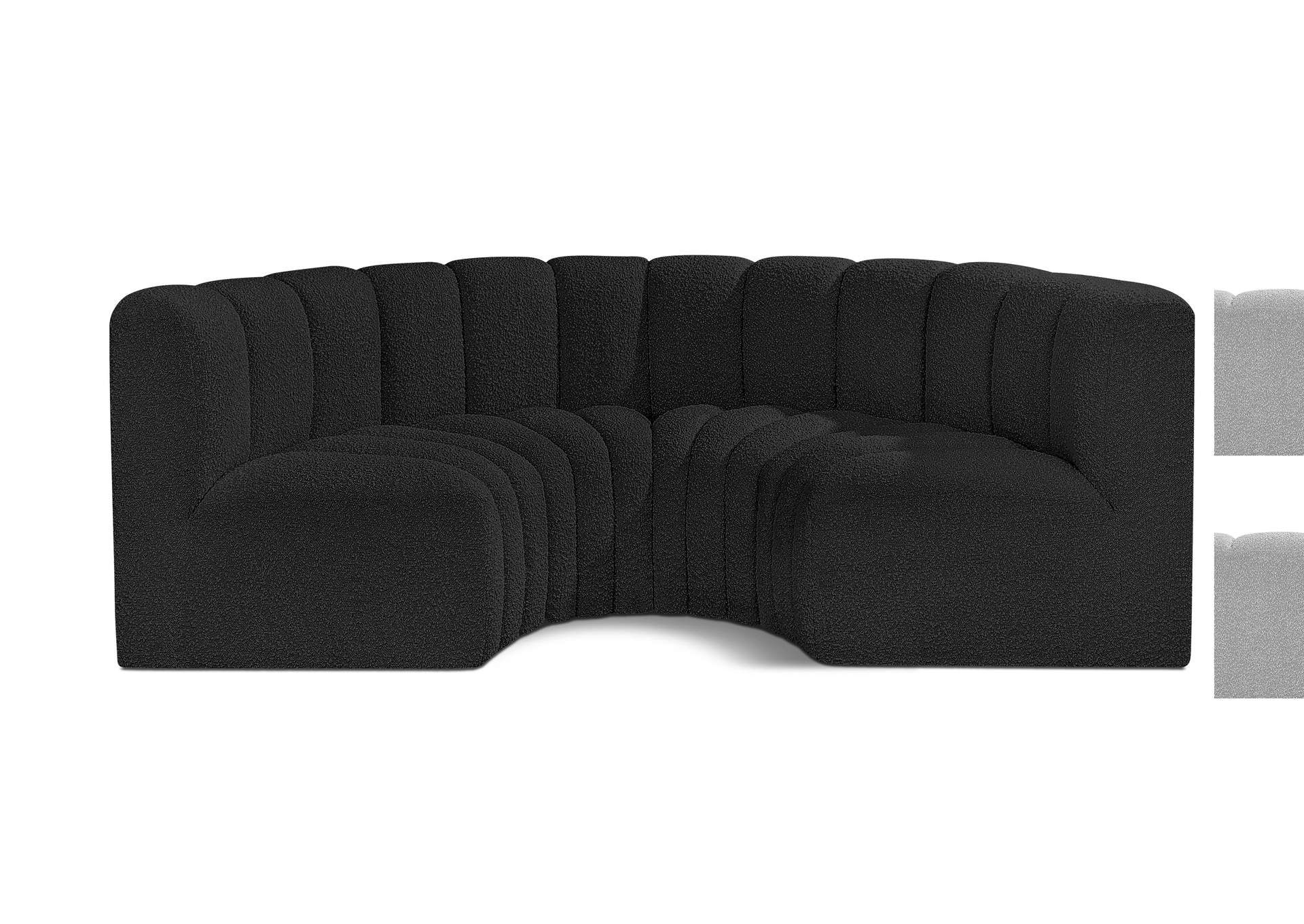 Arc Black Boucle Fabric Modular Sofa regarding How to Incorporate a Brown Boucle Modular Sofa into Your Home